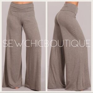 Restocked! Desert Taupe Heather Knit Palazzo Pants
